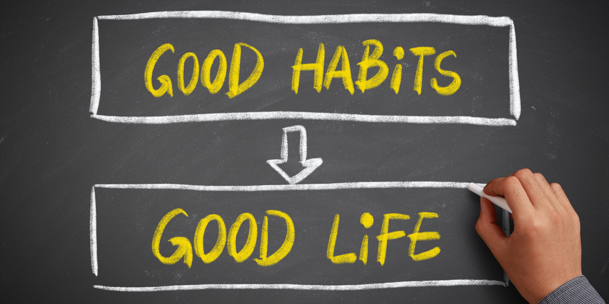 An illustration showing  you how developing good habits can help you have a good life